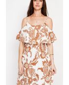 Robe en lin mélangé Nathie camel