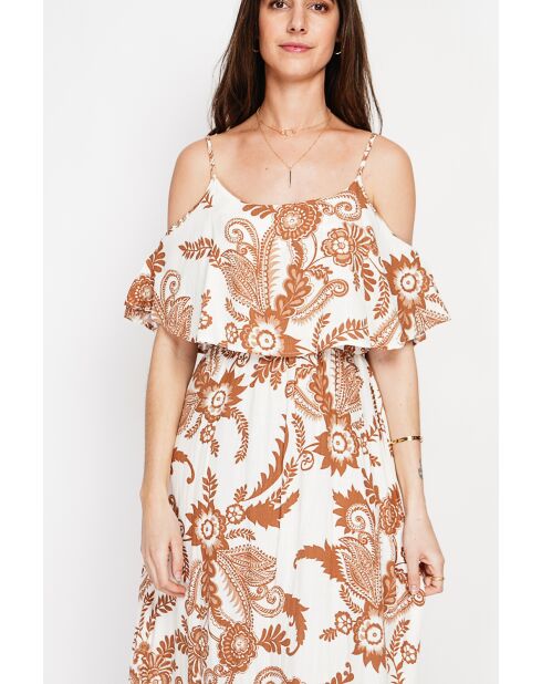 Robe en lin mélangé Nathie camel