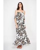 Robe en lin mélangé Nathie noir/blanc