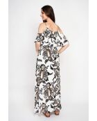 Robe en lin mélangé Nathie noir/blanc