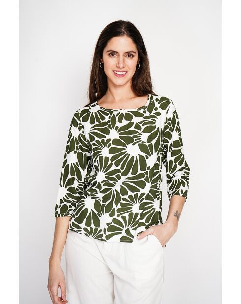 Top en lin mélangé Lucie émeraude