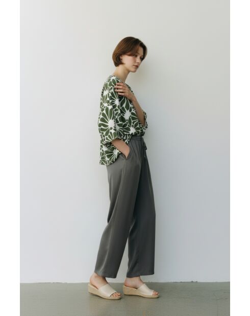 Top en lin mélangé Lucie émeraude