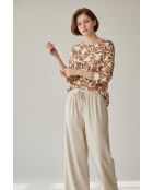 Top en lin mélangé Lucie camel