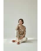 Top en lin mélangé Lucie camel