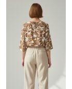 Top en lin mélangé Lucie camel