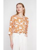 Top en lin mélangé Lucie camel