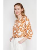 Top en lin mélangé Lucie camel