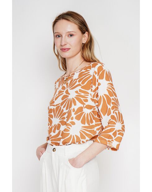 Top en lin mélangé Lucie camel