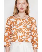 Top en lin mélangé Lucie camel