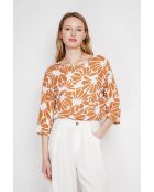 Top en lin mélangé Lucie camel