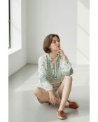 Chemise en lin mélangé Louisa jade