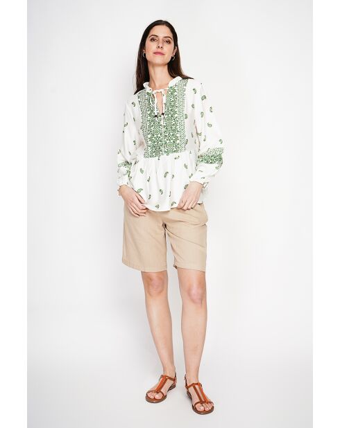 Chemise en lin mélangé Louisa jade