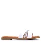 Sandales plates 9011 vaqueta blanches