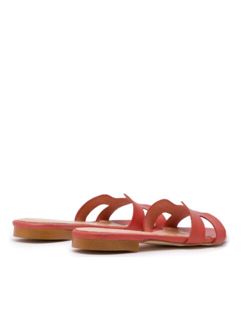Sandales plates Annetta corail