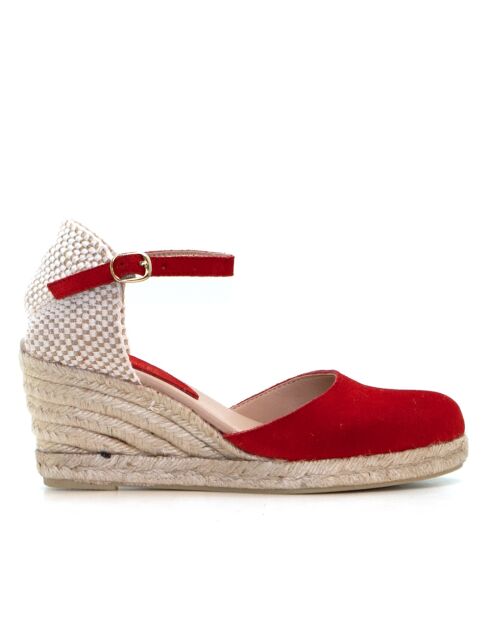 Sandales compensées Nira rouge - Talon : 6,5 cm