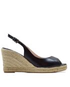 F-3509 zwarte sandalen met sleehak - Hak: 8,5 cm