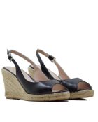 F-3509 zwarte sandalen met sleehak - Hak: 8,5 cm