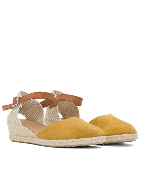 Sandales compensées E01 jaunes - Talon : 5,5 cm