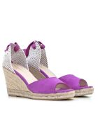 Sandales compensées Ana Belen violettes - Talon : 6,5 cm