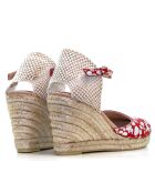 Sandales compensées Nuria à pois rouges - Talon : 6,5 cm