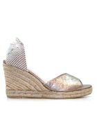 Sandales compensées Ana Belen métallisées - Talon : 6,5 cm