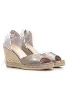 Sandales compensées Ana Belen métallisées - Talon : 6,5 cm