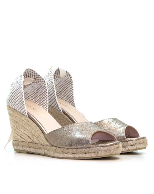 Sandales compensées Ana Belen métallisées - Talon : 6,5 cm