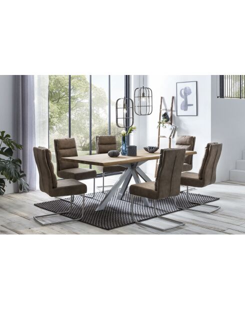 Table chêne massif huilé naturelle - 220x77x100 cm