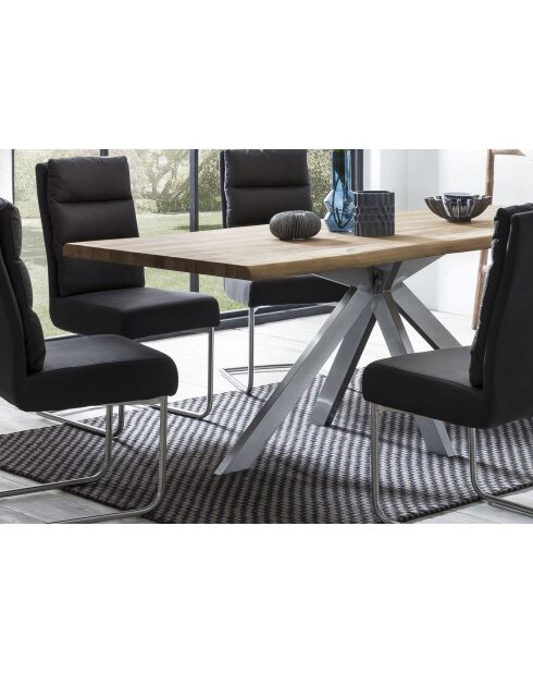 Table chêne massif huilé naturelle - 220x77x100 cm