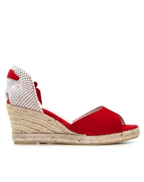 Sandales compensées Ana Belen rouges - Talon : 6,5 cm