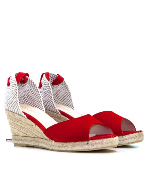 Sandales compensées Ana Belen rouges - Talon : 6,5 cm