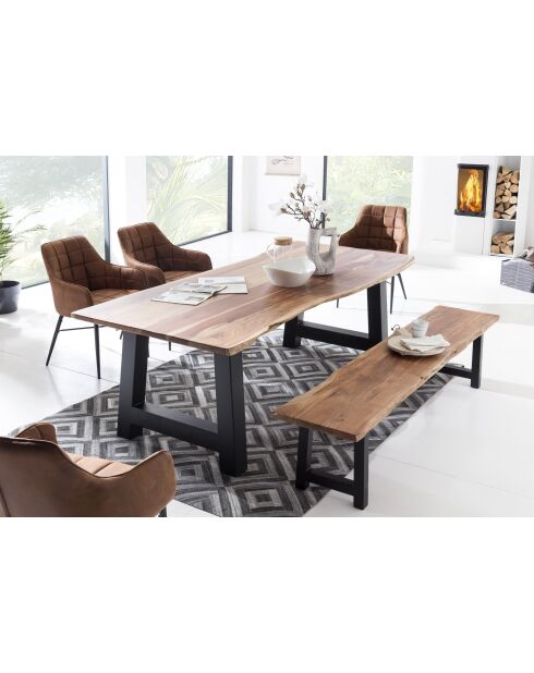Table acacia massif naturelle - 160x77x90 cm