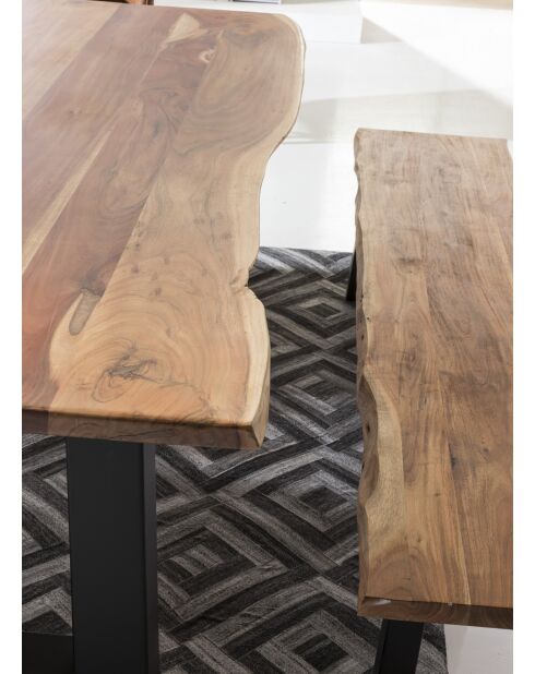 Table acacia massif naturelle - 160x77x90 cm