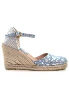 Sandales compensées Nuria à pois grises - Talon : 6,5 cm