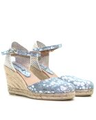 Sandales compensées Nuria à pois grises - Talon : 6,5 cm