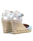 Sandales compensées Nuria à pois grises - Talon : 6,5 cm