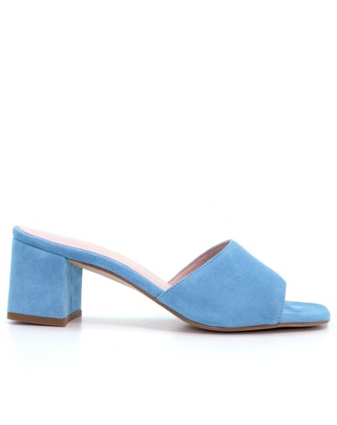 Mules à talon jeans bleues