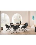 Plateau chêne massif brossé et huilé lamelle de chêne avec nœuds et fissures naturelle - 220x77x100 cm