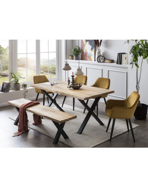 Table chêne massif huilé naturelle - 180x77x90 cm