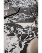 Napoleon schwarzer Keramiktisch mit schwarz-weißer Marmorierung - 180 (260) x77x90 cm