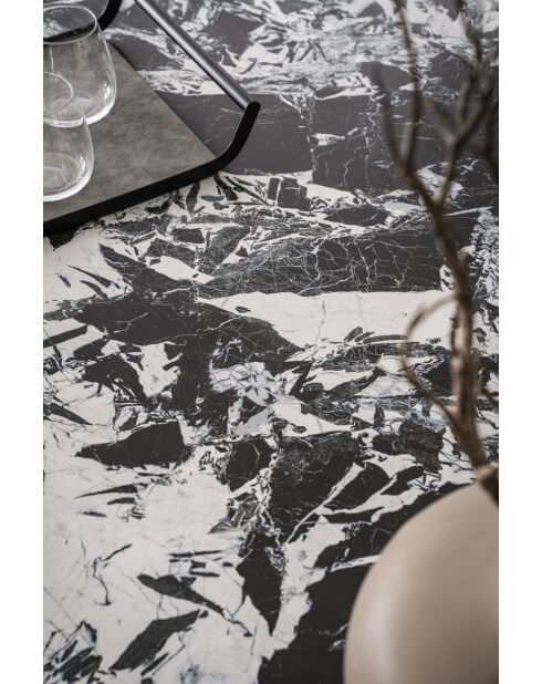 Table ceramique Napoleon black marbrage noir & blanc - 180 (260)x77x90 cm
