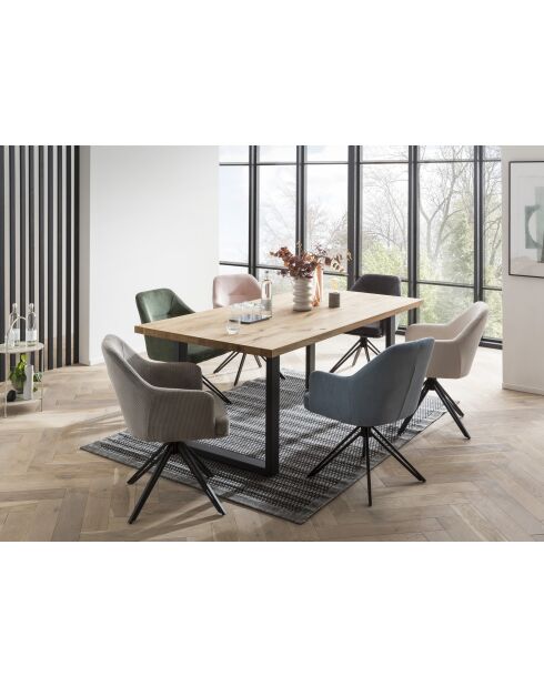 Table chêne massif huilé nature naturelle - 220x77x100 cm