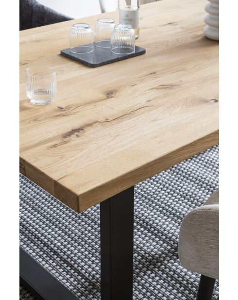 Table chêne massif huilé nature naturelle - 220x77x100 cm