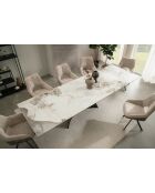 Minas keramische tafelmix wit en mineraalbeige - 200 (300) x77x100 cm