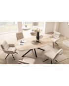 Plateau chêne massif brossé et huilé lamelle de chêne avec nœuds et fissures naturelle - 180x77x100 cm