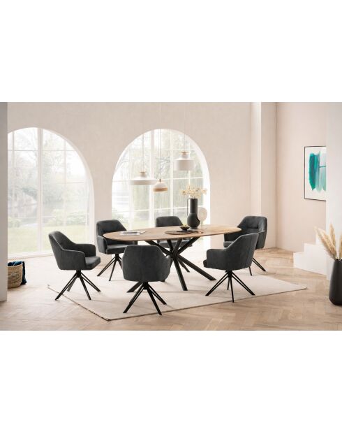 Plateau chêne massif brossé et huilé lamelle de chêne avec nœuds et fissures naturelle - 180x77x100 cm