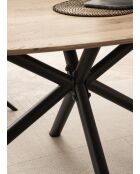 Plateau chêne massif brossé et huilé lamelle de chêne avec nœuds et fissures naturelle - 180x77x100 cm