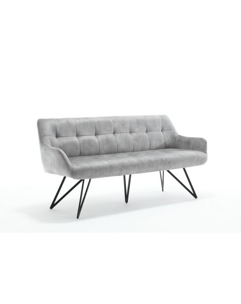 Banquette canapé 3 places Soller gris clair - 180x82x62 cm