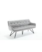 Banquette canapé 3 places Soller gris clair - 180x82x62 cm