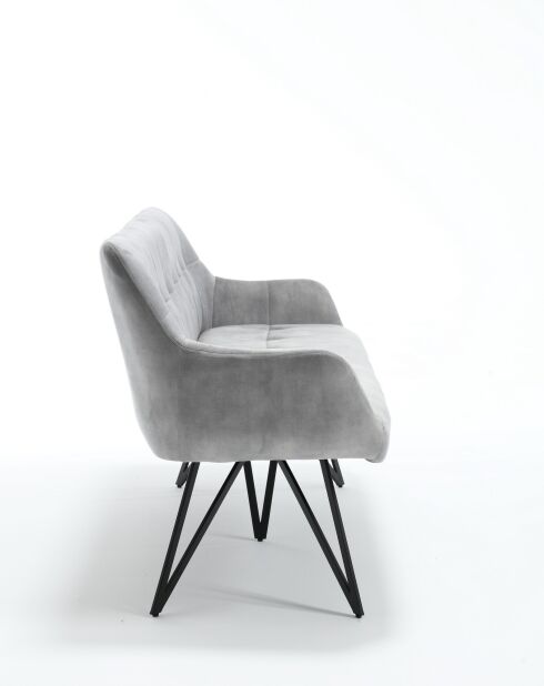 Banquette canapé 3 places Soller gris clair - 180x82x62 cm